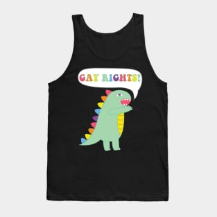 Gay Rights Rainbow Dinosaur Tank Top